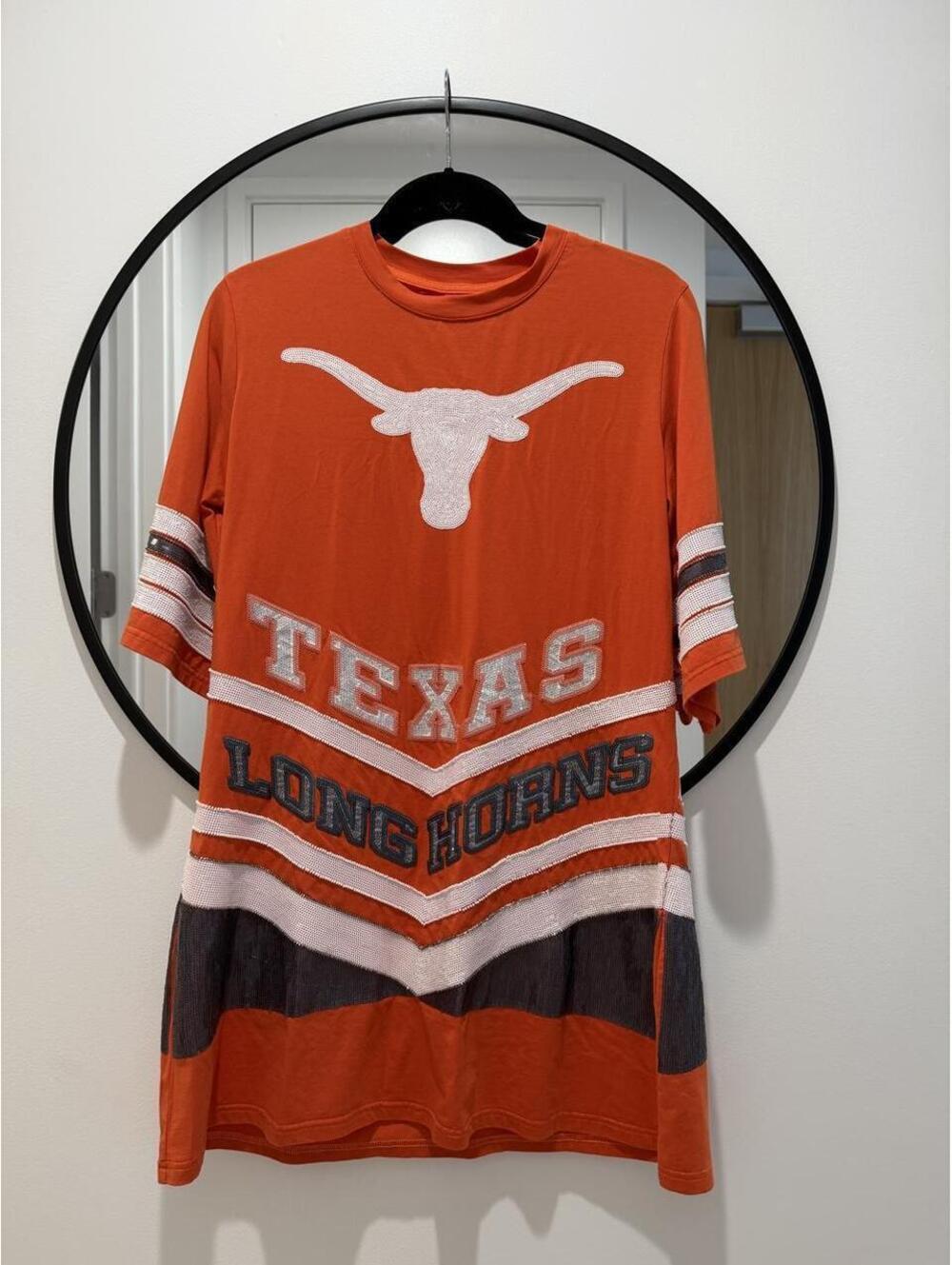 Queen of Sparkles UT Longhorns Sequin Beaded Game Day Dress Women’s XS